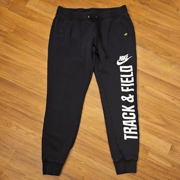Nike Black Track & Field Joggers Size Large - Picture 1 of 5